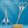 Kootinn 2 Pack Small Facial Hair Grooming Scissors for Men and Women - Eyebrow, Nose Hair, Moustache, Beard, Eyelashes, Ear Cutting Kit - Curved and Rounded Safety Tweezers view 2
