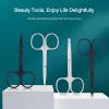 Curved and Rounded Facial Hair Scissors for Men and Women - Cutting Scissors for Mustache, Nose, Beard, Eyebrow, Eyelashes and Ears - Steel Cutting Scissors - 4 Pairs view 2