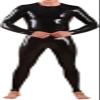 Latex Rubber Suits Black Sexy Bodysuit, Comfortable and, Party Bodysuit Catsuit with Zipper,Black-Male,Small view 1