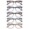 ZONLON 5 Pack Reading Glasses for Women - Anti Blue Light Blocking with Spring Hinges(5 Multicolor C2, 3.50, multiplier_x) view 1