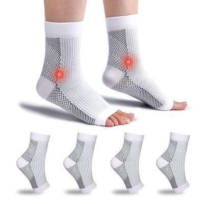 Home Holic 4 Pairs Ankle Support Neuropathy Compression Socks for Women Men Medical Plantar Fasciitis Socks Ankle Strap Brace Achilles Tendonitis Foot Support