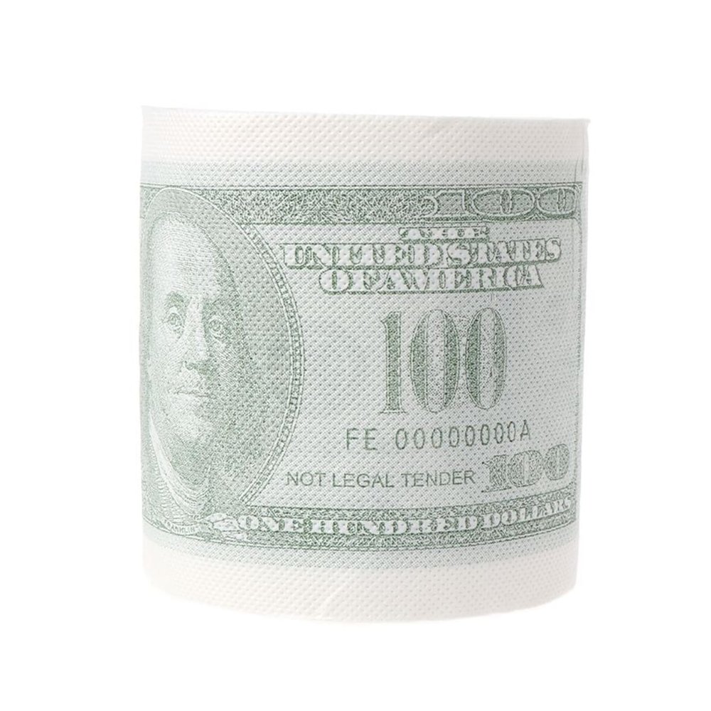 CLENEA Dollar Humour Toilet Paper Gift Dump Funny Gag Roll