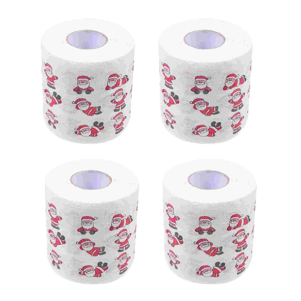 Paper Napkins Christmas Toilets Christmas Towels New Bathroom Roll Paper Cleaning (Color : Santa Claus)