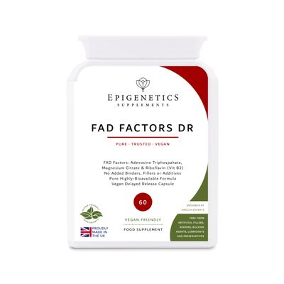 FAD Factors DR | Adenosine Triphosphate, Magnesium + Vitamin B2 (Riboflavin-5-Phosphate) | 60 Vegan Capsules UK Made | 1 Capsule Daily (2 Month Supply)