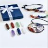 10Pcs healing crystal gifts, Chakra Stones Bracelet Necklace, 7 Chakras Balancing Crystal Therapy Meditation Reiki, Couple bracelet necklace gift (A Hexagonal pillar stone) view 3