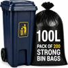 REQUISITE NEEDS 200 Extra Large Black Bin Bags 100 Litre Heavy Duty, Refuse Sacks, Bin Liners, Strong, 50 m, Perfect for Every Day Use, Household, Office, Garden, DIY, Caterers view 2