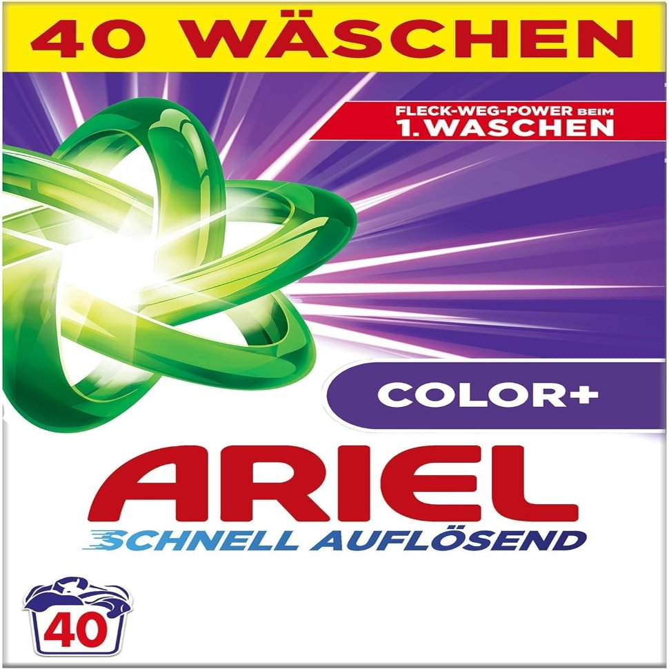 Ariel Color+ Powder Detergent, Colour Detergent, 2.4 kg, 40 Washes, Colour Protection