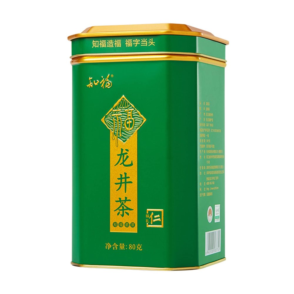 Longjing Tea, 80g Net Content Strong Fragrance Sweet Taste Flat Heavy Delicate Canned Spring Tea Leaves Dragon Well Green Tea for Drinking Gift
