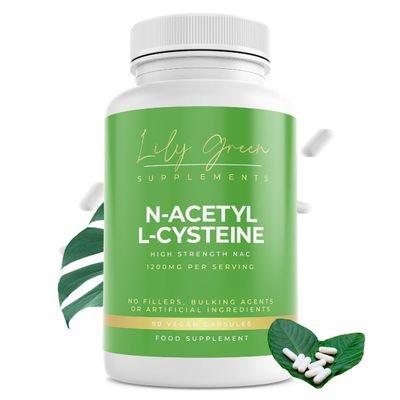 Lily Green N Acetyl Cysteine Supplement | 1200mg Per Serving Liver Detox NAC Supplement | High Strength N-Acetyl Cysteine | Non-GMO & No Artificial Fillers | 90 Vegan Capsules | Made in UK