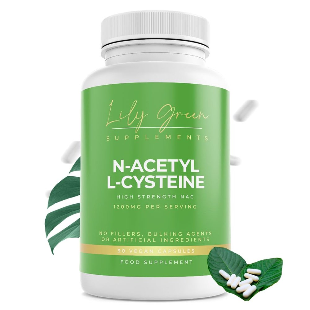 Lily Green N Acetyl Cysteine Supplement | 1200mg Per Serving Liver Detox NAC Supplement | High Strength N-Acetyl Cysteine | Non-GMO & No Artificial Fillers | 90 Vegan Capsules | Made in UK