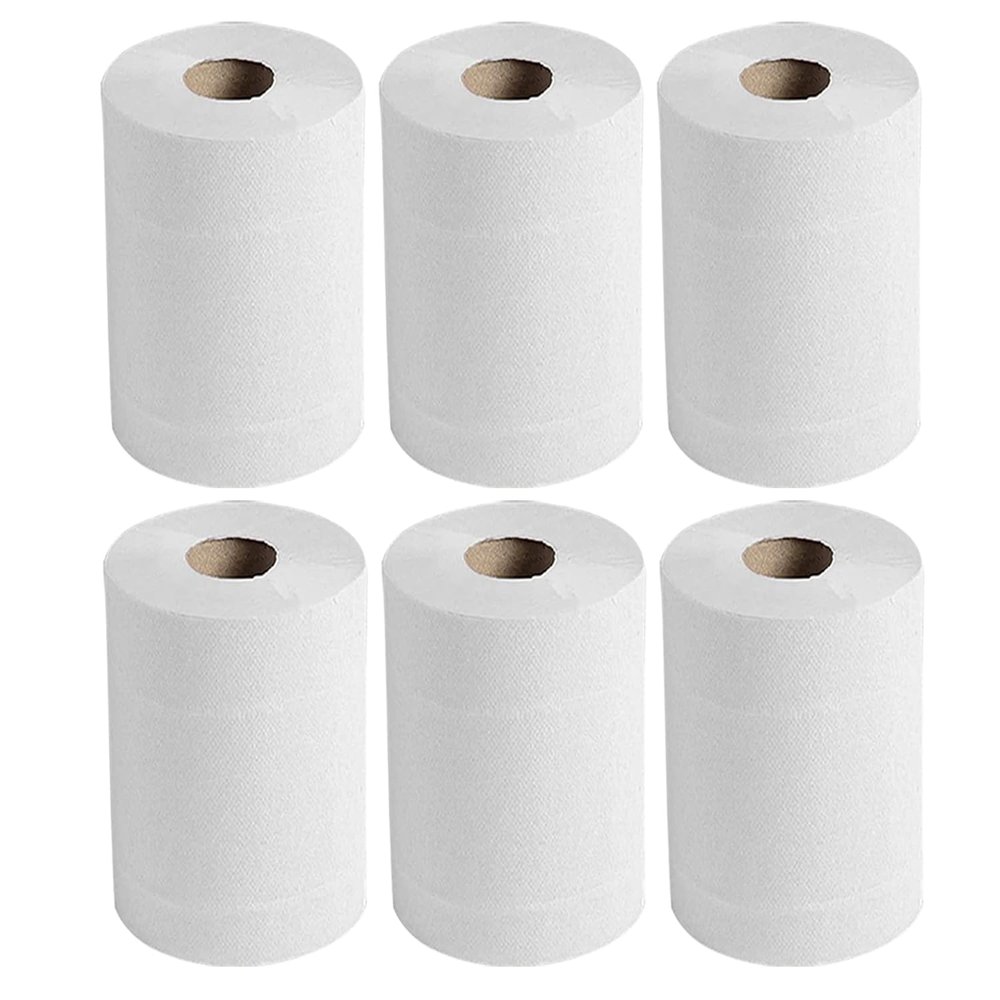 6 Rolls x Kitchen Rolls, 2 PLY Centrefeed Kitchen Towels, Embossed White Hand Napkins, 40GSM Kitchen Towel Paper, Wiping Napkin Roll, Strong & Durable Kitchen Roll Bulk Buy (300 Sheets, Kitchen Rolls)