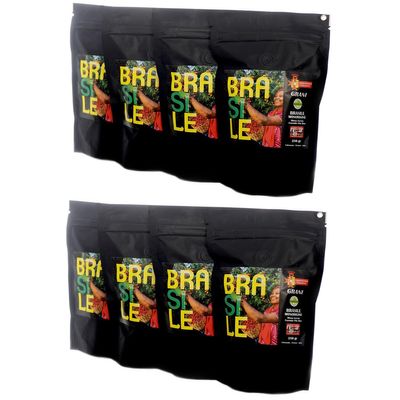 Single origin coffee beans Brazil Minas Gerais region, 100% Arabica coffee, friar's tunic roasting, Carbon Neutral certified, bar blend, pack of 8 x 250 g