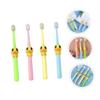 LALAFINA 4pcs Micro Nano Kids Toothbrushes 10,000 Ultra Soft Bristles Cartoon Design Manual Toothbrush Mild Cleaning for Children Multicolour Set view 3