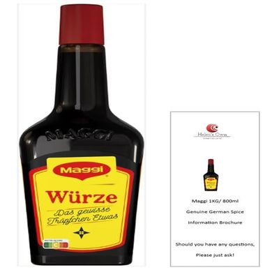 Giant Maggi German Wrze Liquid Seasoning 1KG / 800ml Bottle Authentic Imported from Germany Accompaniment to Multiple German Dishes Sold by Helens Own International 1000g Bottle