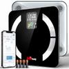 Bisonbody Smart Digital Bathroom Body Scale  Large Display Accurate Result  22 Metrics including Cardiac Index, Heart Rate, Body Fat, BMI  Tempered Glass  App Support Bluetooth with Free Batteries view 1