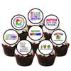 Autism Awareness Edible Cupcake Toppers  Neurodiversity Support Celebration Cake Decorations, Jigsaw Theme Premium Thickness Wafer Card Discs 24 x 4cm/1.5 Inch PRECUT view 1