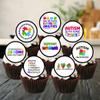Autism Awareness Edible Cupcake Toppers  Neurodiversity Support Celebration Cake Decorations, Jigsaw Theme Premium Thickness Wafer Card Discs 24 x 4cm/1.5 Inch PRECUT view 3
