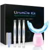 HIYAA 16 LED Teeth Whitening Kit with 3 Gel Refills, Pink Tray - Sensitivity Free Whitener for Home & Travel view 1