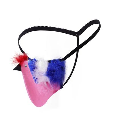 YEMYIQZ Men Thong Bird Funny G-String Exotic Underwear T-Back Mesh Christmas Joke Gag Prank Gifts Valentines Day for Him, Bird Dark Pink, One Size