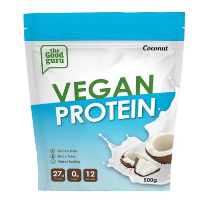 The Good Guru -Vegan Protein Powder Coconut 500g - 12 Servings Plant-Based Protein Shake | Natural Vegan Protein | Gluten Free