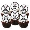 PRECUT Cute Panda Edible Cupcake Toppers - Panda Theme Cake Decorations, Girls Pink Birthday Party, 1.5 Inch / 4cm Discs (Pack of 12) view 1