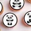 PRECUT Cute Panda Edible Cupcake Toppers - Panda Theme Cake Decorations, Girls Pink Birthday Party, 1.5 Inch / 4cm Discs (Pack of 12) view 3