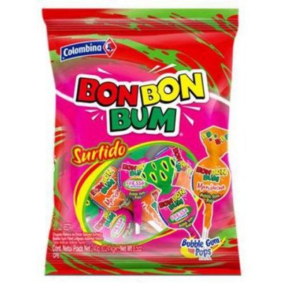 MASBon Bon Bum Assorted Lollypops 24 Count Box of 15-Fd