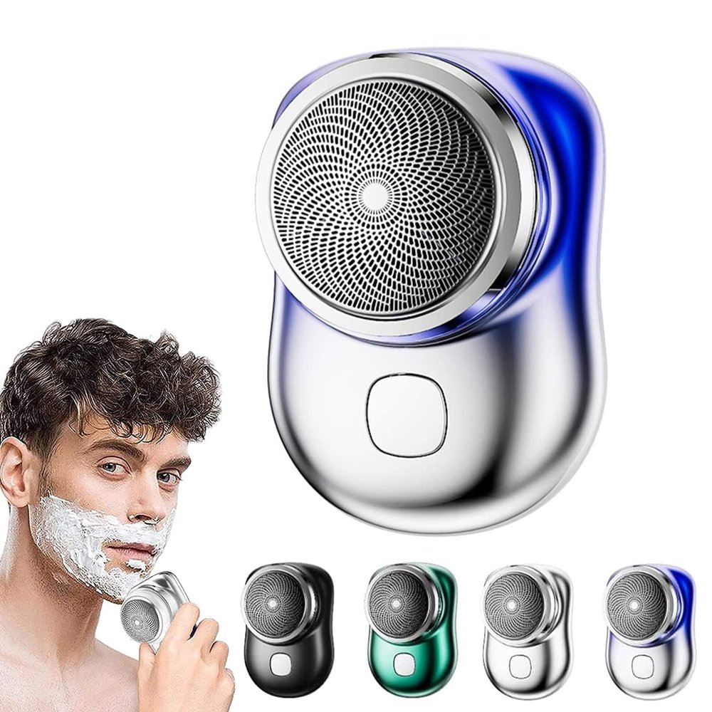2023 Powerful Storm-Shaver for Men, Rechargeable Mini Electric Shaver, Pocket Portable Size Wet and Dry Shaver, Waterproof Electronic Razor, Suitable for Home, Travel (Blue)