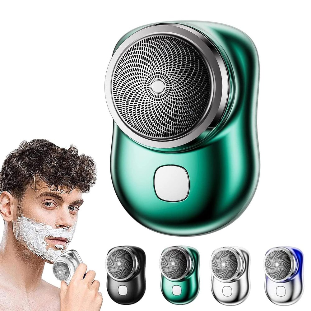 2023 Powerful Storm-Shaver for Men, Rechargeable Mini Electric Shaver, Pocket Portable Size Wet and Dry Shaver, Waterproof Electronic Razor, Suitable for Home, Travel (Green)