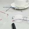 Eyekepper 3-Pack Round Rimless Metal Reading Glasses Women Men - Circle Frameless Readers (Blue/Red/Purple)+1.00 view 2