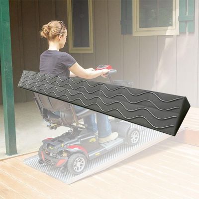 1-10.5cm Height Threshold Ramp,Indoor Kerb Ramp,Rise Curb Ramp Portable Wheelchair Ramps,Non-slip,Door Step Accessible Channel for Sweeping Robot,Black/Grey (Color : Gray, Size : 1x7cm(0.4x2.8in))