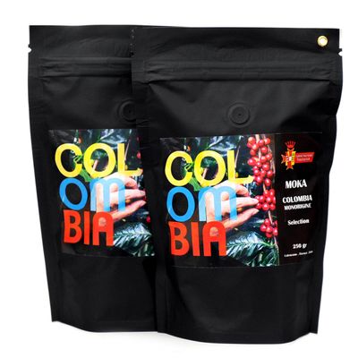 Colombia Selection single origin ground coffee for mocha, 100% arabica, friar's tunic roasting, bar blend, pack of 2 x 250 g