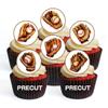 PRECUT Baseball Edible Cupcake Toppers - Baseball Glove Theme #2 - wafer card disc cake decorations (Pack of 24) view 1