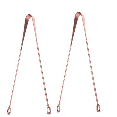 AARNAV Copper Tongue Cleaner Stainless Steel Tongue Scraper Oral Care Tongue Tool for Bad Breath Tongue Scraper Oral Care Tongue Tool for Bad Breath Ulyu Ulyoo Uliyu (2 Copper Tongue Cleaners)