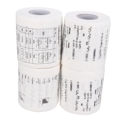 Abaodam Printed Toilet Paper 4 Rolls Set Chemistry Physics Formula Pattern Funny Tissue for Home Classroom Gift Strong Absorbent White Toilet Roll