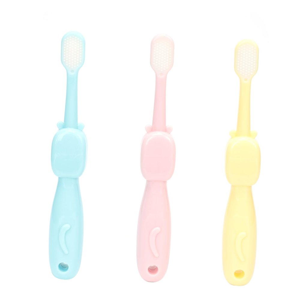 SEWOART 3pcs Boy Girl Toothbrush Set Cartoon Hippo Bristles for Gentle Cleaning Ergonomic Handle for Comfort for Boys Girls Oral Care Safe