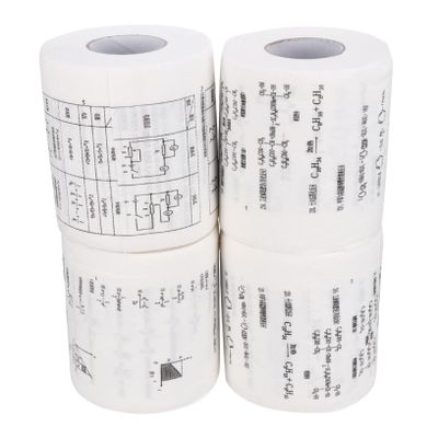 ifundom Chemical Physics Formula Toilet Paper 4 Rolls Funny Printing Tissue Creative Patterned Paper for School Decorative Home Supply White