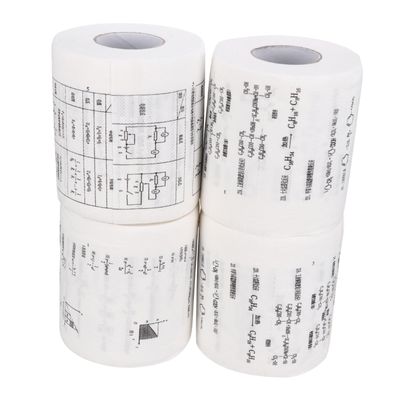 OHPHCALL 4 Rolls Funny Printing Toilet Paper Chemical Physics Formula Pattern Creative Restroom Tissue for School and Home Decorative Paper White