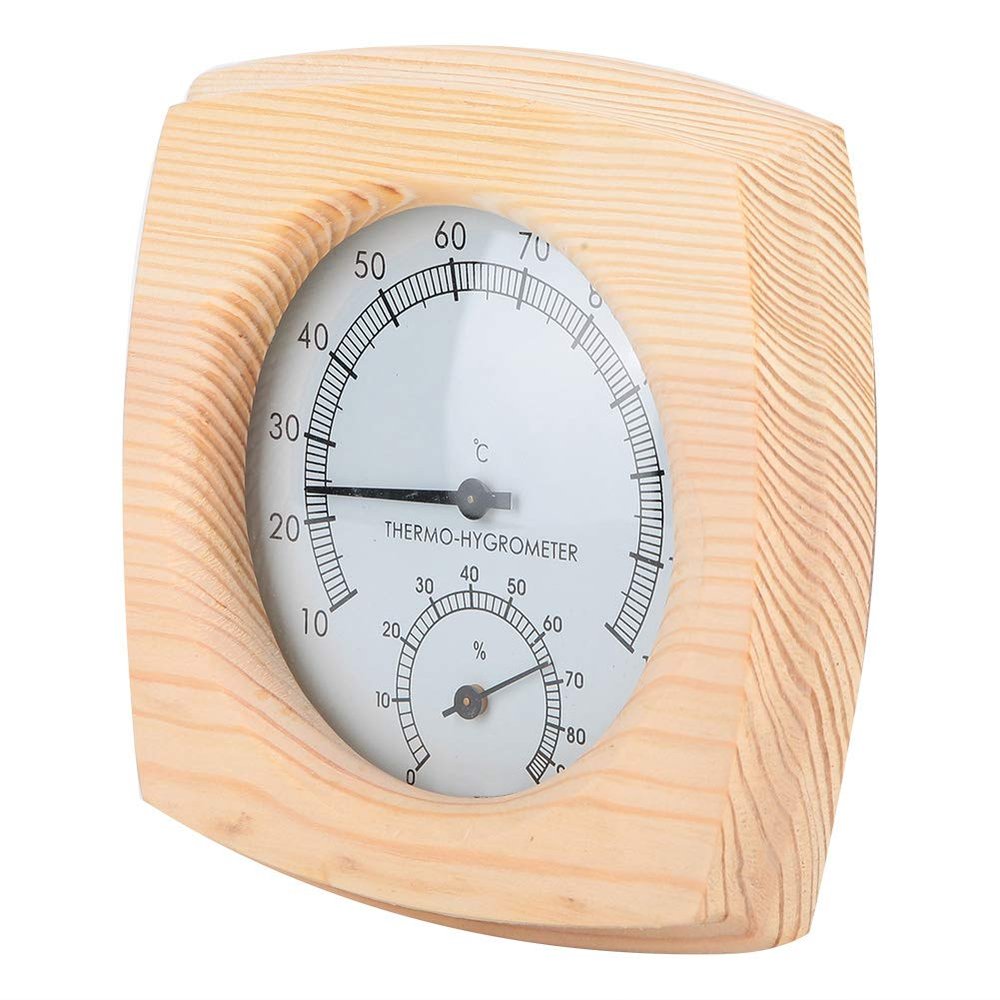 aqxreight Wood Sauna Thermometer, Sauna Room Digital Thermometer Hygrometer Humidity Temperature Meter Fit for Sauna Room, Bathroom, Sweat Stream Room