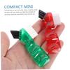 PLAFOPE Brush 3pcs Set Mini Portable Double-Sided Toothbrush for Cleaning Household Oral Care Red Orange view 2