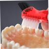 PLAFOPE Brush 3pcs Set Mini Portable Double-Sided Toothbrush for Cleaning Household Oral Care Red Orange view 4