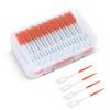 Dual Use Interdental Brushes, 200pcs Wisdom Interdental Brushes with Case, Dental Floss for Braces Oral Cleaning, Toothpick Cleaning Tool(Orange Red)