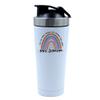 500ml Aluminium Shaker Bottle for Supplement Shakes - Easy Clean, Durable Cup Personalised Teachers Gift, Rainbow Gift. (White) view 1