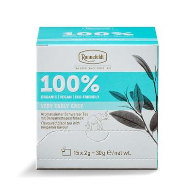Ronnefeldt 100% Very Early Grey - Organic Flavoured Black Tea, 15 Tea Bags of 2 g, 30 g | Organic | Vegan | Eco-friendly, Quantity: 2 Pieces