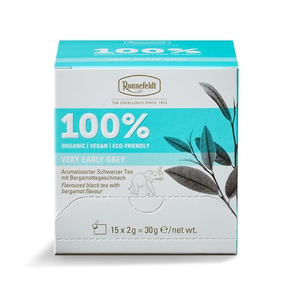 Ronnefeldt 100% Very Early Grey - Organic Flavoured Black Tea, 15 Tea Bags of 2 g, 30 g | Organic | Vegan | Eco-friendly, Quantity: 2 Pieces