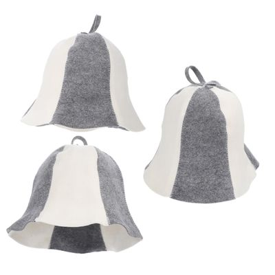 SOESFOUFU Men's Women's Felt Sauna Hat 3 Pack Bathing Sauna Caps Shower Felt Hat Unisex Spa Accessory Protects Head from Overheating