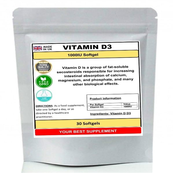 Vitamin D D3 1000IU Soft Gel Capsules (High Strength) (120)