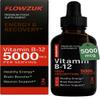 Flowzuk Vitamin B12 Liquid Drops 5000mcg  High Strength Methylcobalamin  Fast Absorbing Vegan B12 Supplement  60ml Dropper Bottle  Gluten Free, Energy & Wellness Support view 1