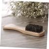 FOMIYES Wooden Handle Beard Brush Natural Boar Bristle for Men Beard Care Accessory for Facial Hair Cleaning and Grooming Khaki Beech Wood Handle Suitable for Daily view 4