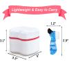 Denture Box Case with Flushable Basket, Dental Retainer Cleaning Case False Teeth Container Box Mouth Guard Holder Case with Brush for Travel and Daily Use - Pink view 2